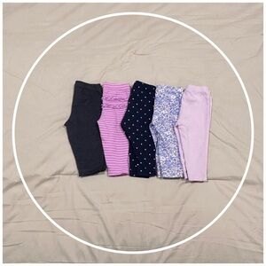 Blue and purple baby girl pants bundle